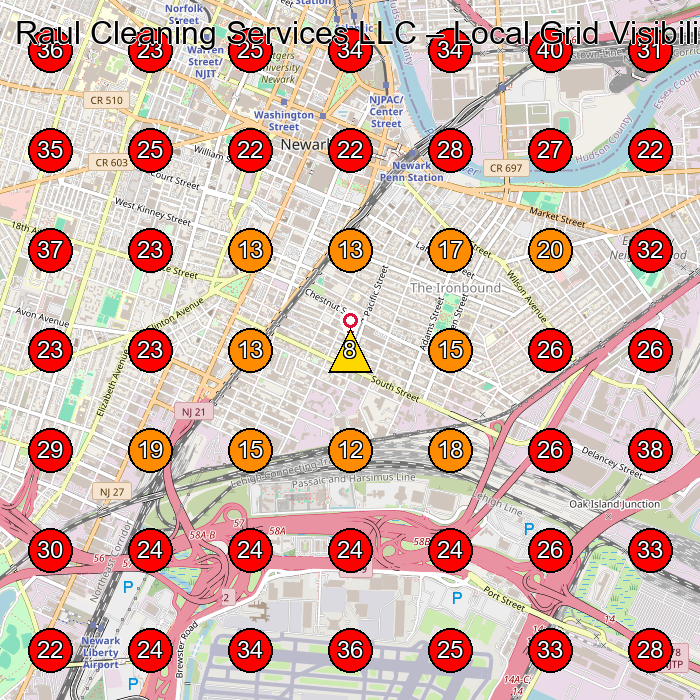 Raul Cleaning Services LLC GeoGrid visibility map for House Cleaning Service in None